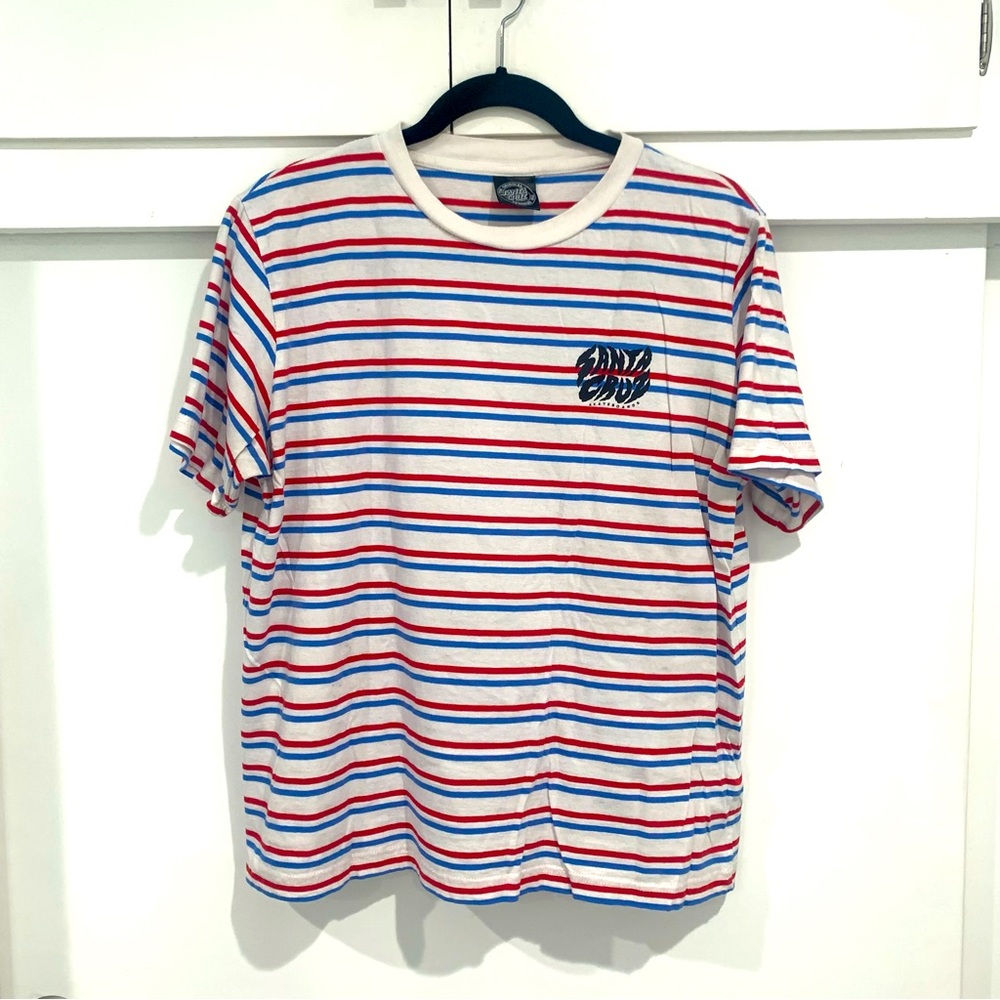 Santa Cruz t-shirt tee blouse top - skateboard surf USA American Flag America